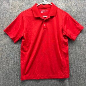 Nike Polo Shirt Women Large Red Dri Fit Golf Golfer Logo Tour Performance Jersey